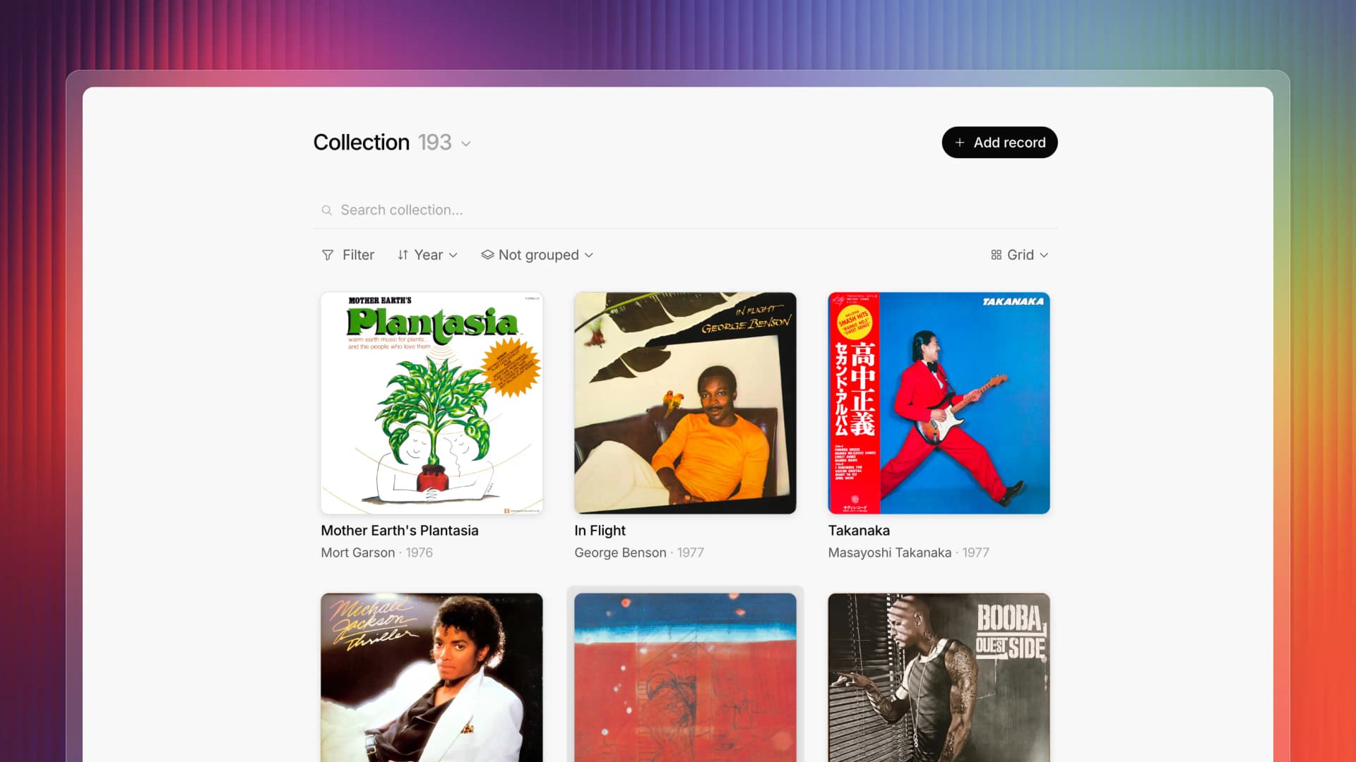 Recccords collection view